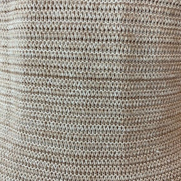 ANN Taylor Loft size medium soft pink open knit crew neck tunic sweater - Picture 3 of 5